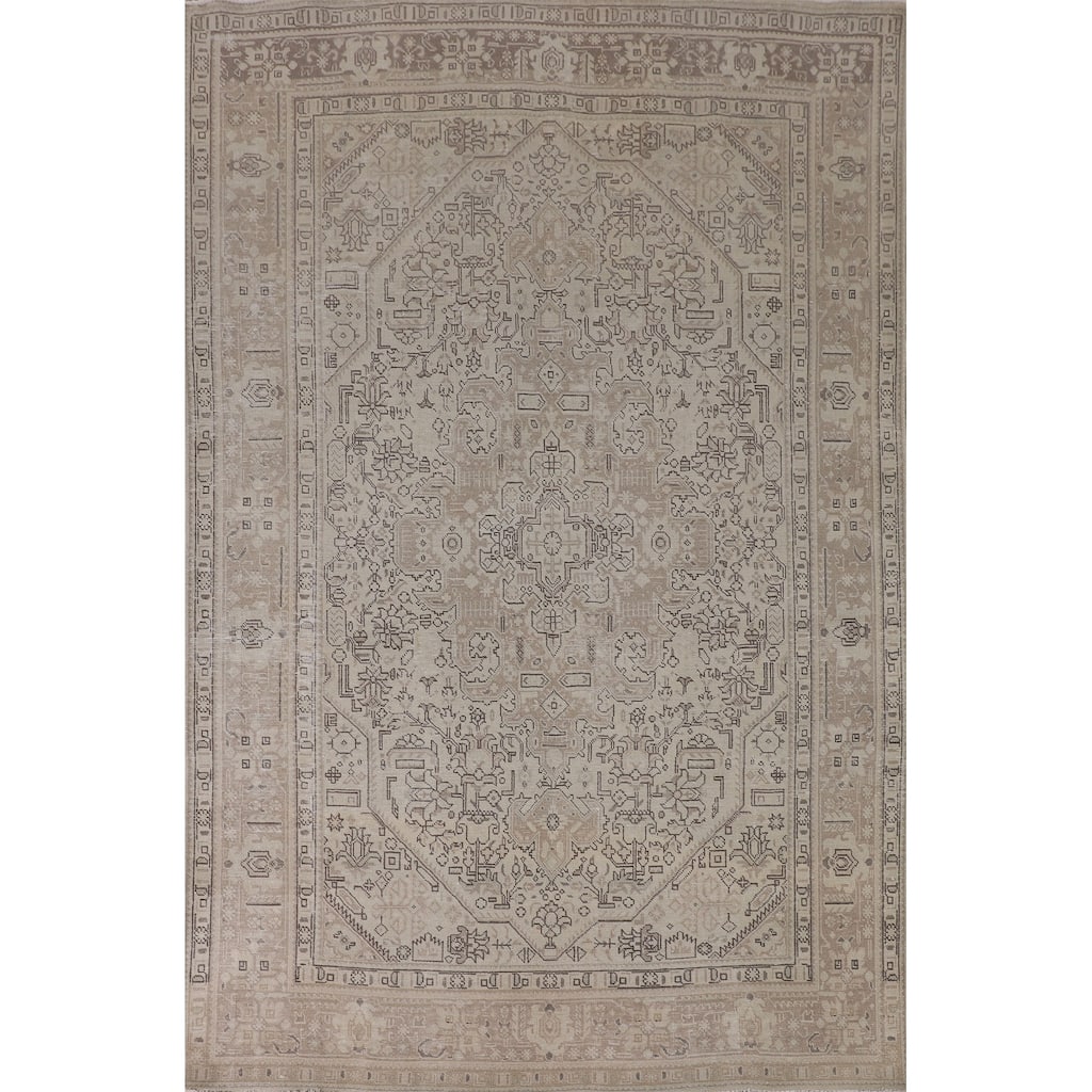 Distressed Tabriz Persian Vintage Rug Handmade Oriental Wool Carpet - 6'6"x 9'8"