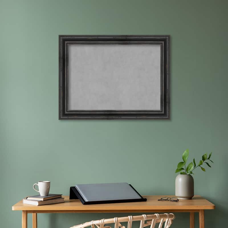 Amanti Art Rustic Pine Black Framed Magnetic Board