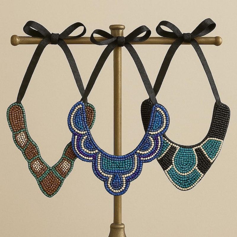 Arizona Beaded Necklace A/3 - Blue - Set of 3