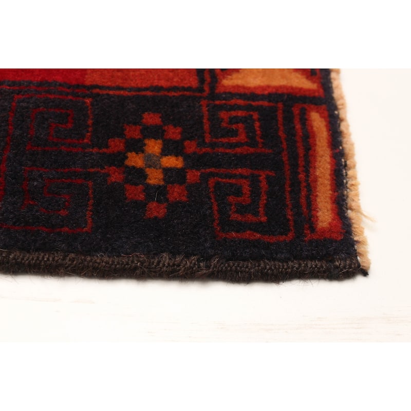 ECARPETGALLERY Hand-knotted Baluch Red Wool Rug - 3'8 x 6'6