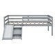 preview thumbnail 18 of 16, Twin Size Pine Wood Low Loft Bed with Slide and Ladder