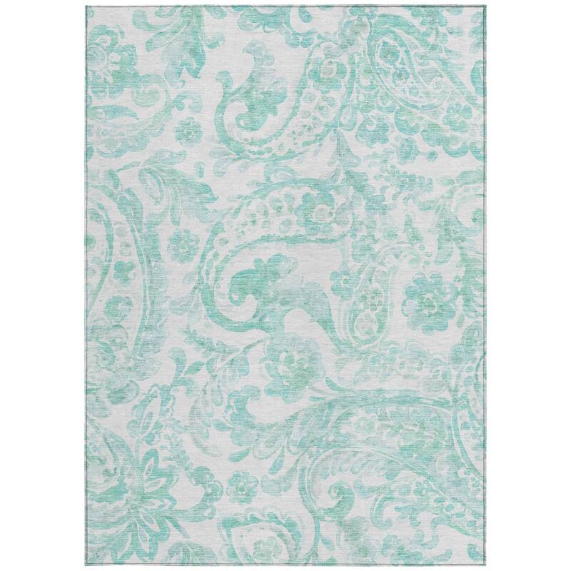 HomeRoots Paisley Transitional Rectangle Outdoor Rug