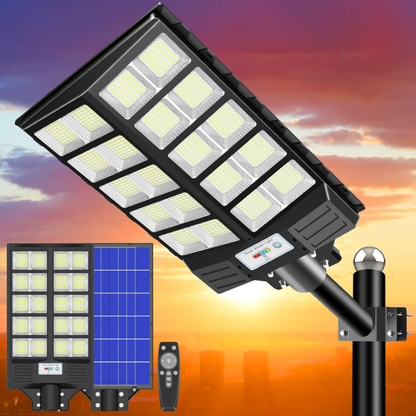slide 2 of 10, Solar Street Light 300000LM LED Solar Flood Lights Outdoor with Remote Control - 4000W 1-Pack