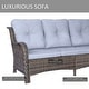 preview thumbnail 26 of 50, 4 Piece Outdoor High Back Wicker Patio Conversation Furniture Sets
