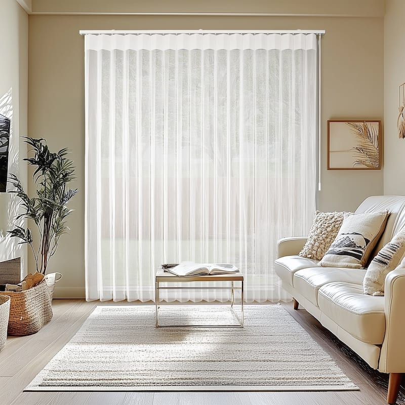 Chicology Light Filtering Sheer White Vertical Blinds 78"W X 84"H - White