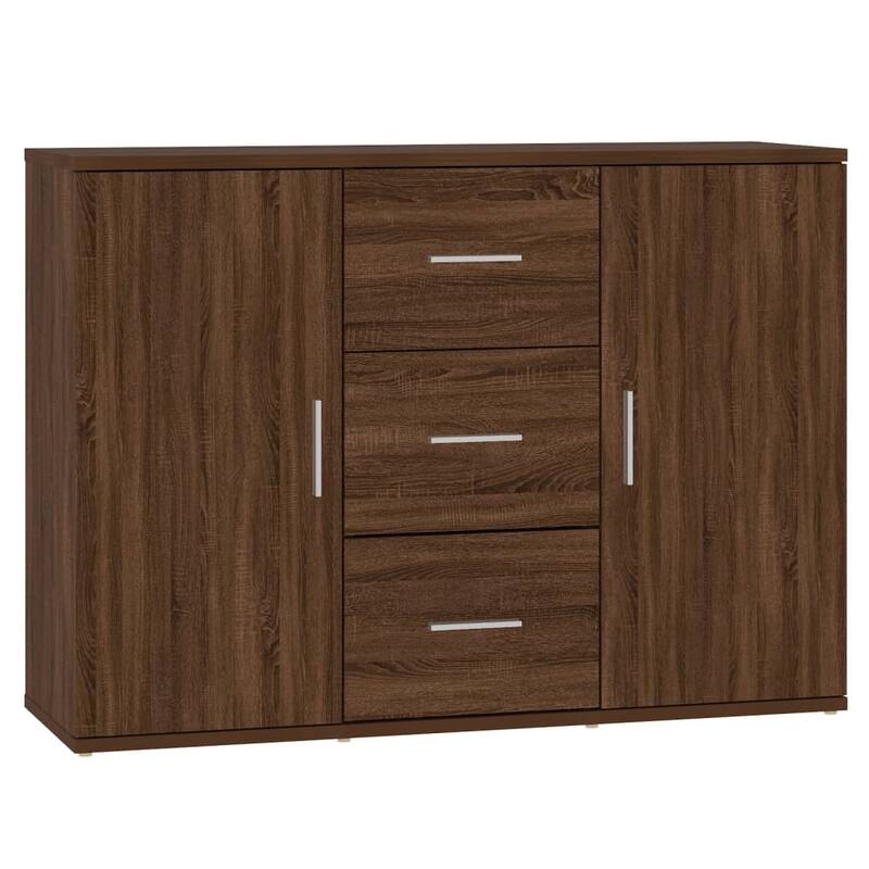 vidaXL Sideboard Brown Oak Engineered Wood Medium Sideboard - 11.6 x 35.8 x 25.6 in