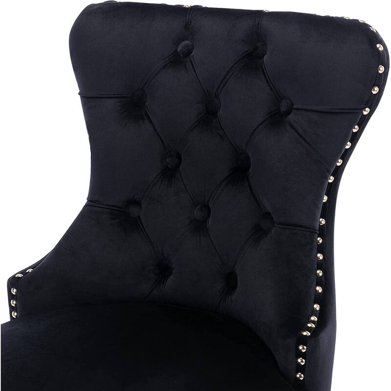 Swivel Bar Stools Chair Set of 2 Modern Adjustable Counter Height Bar Stools, Velvet Upholstered Stool with Tufted High Back