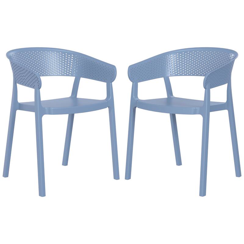 Frond and Form Outdoor Stacking Dining Armchair (Set of 2) - French Blue