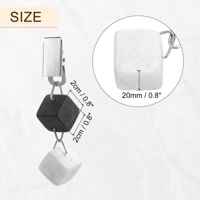 8PCS Marble Table Covers Pendant Stones Tablecloth Weights, Black White - Black White - Black White