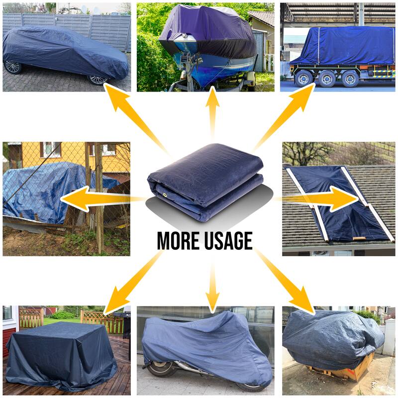 ColourTreeUSA Premium Round Winter Pool Cover Above Ground with 4 ft. Overlap - 140 GSM