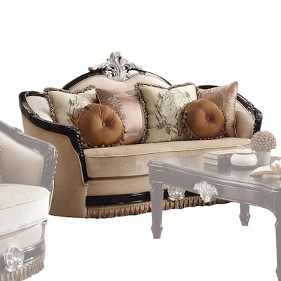 Leonardo Tan and Black 6-Pillow Loveseat