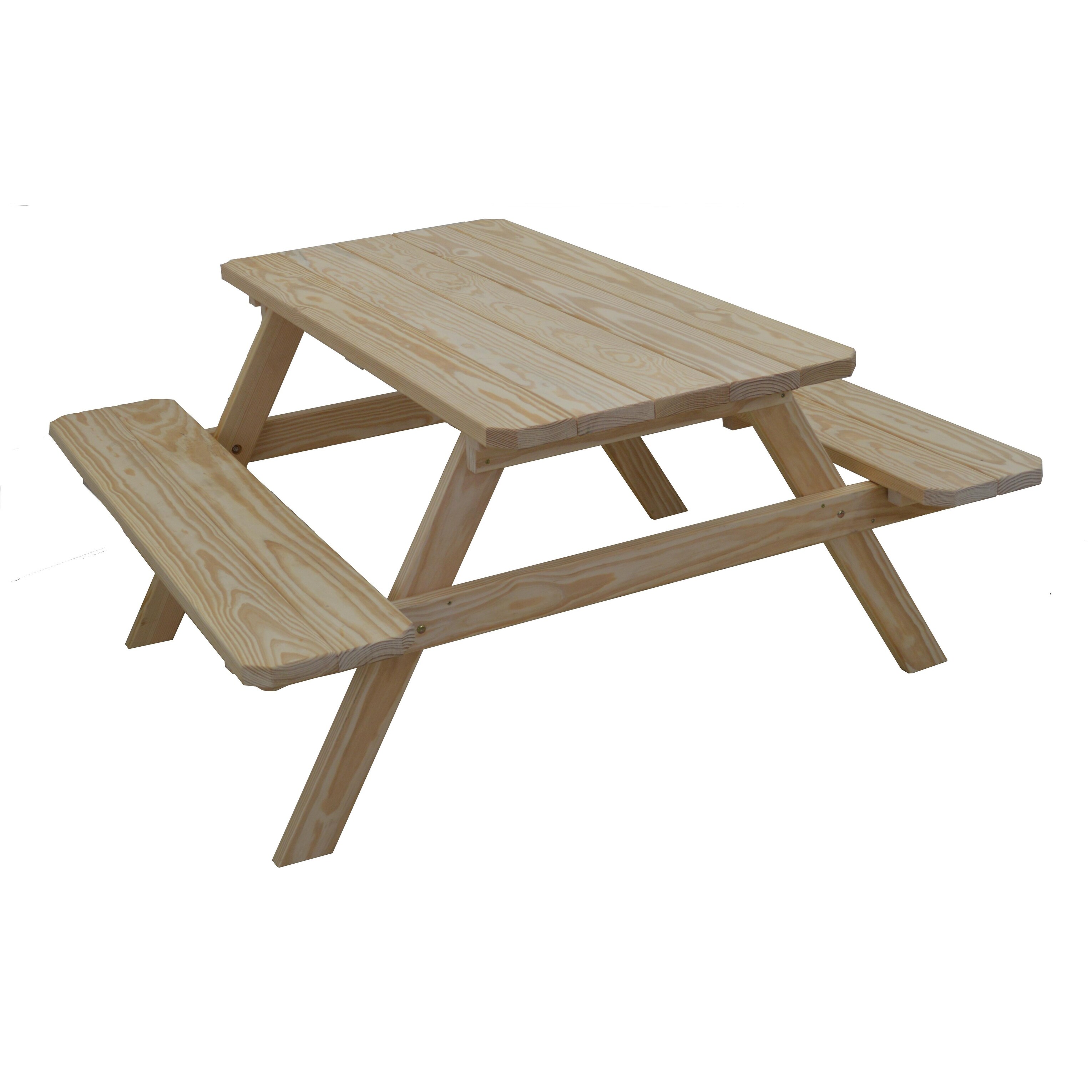 Pressure Treated Pine 4 Picnic Table With Attached Benches Overstock 32742983