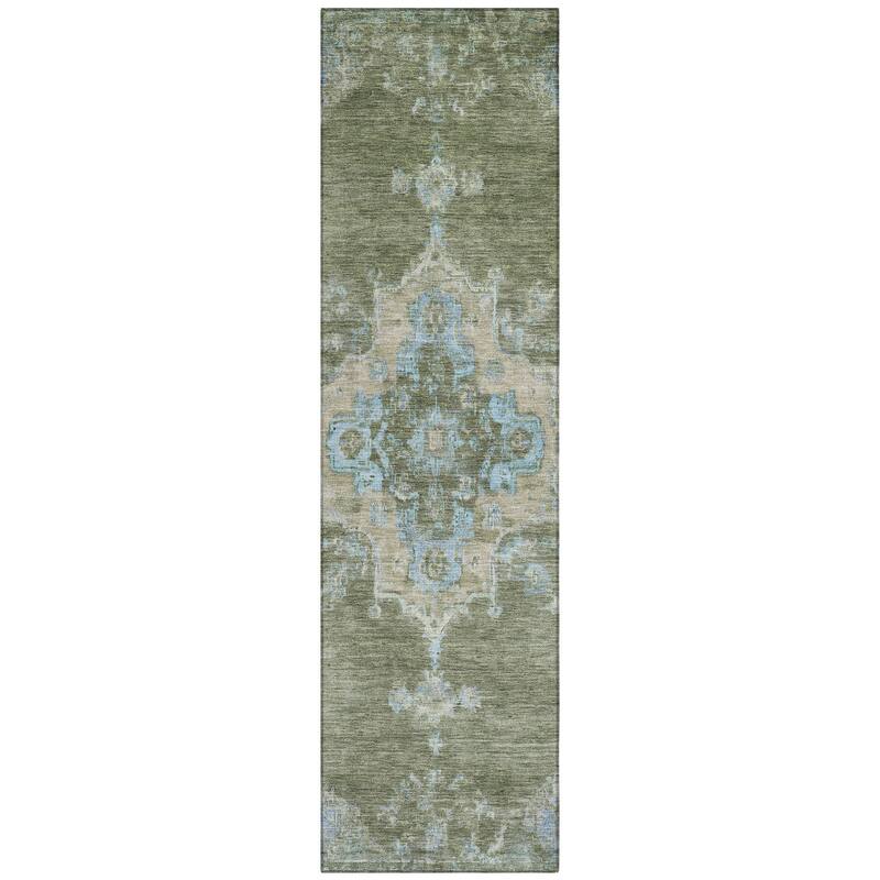 Machine Washable Indoor/ Outdoor Traditional Tabriz Chantille Rug