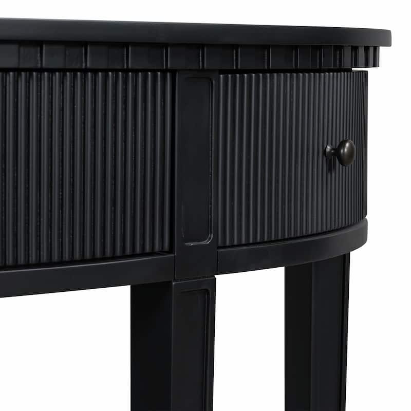 51'' Width Console Table with Vertical Stripe Drawer Fronts