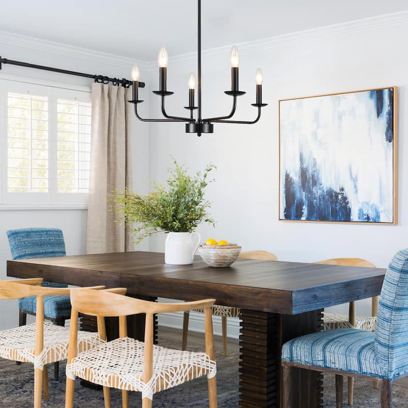 5-Light 24.04 in. Classic Chandelier for Kitchen Living Room