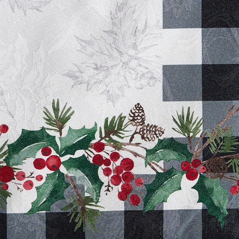 Holly Charm Holiday Fabric Table Runner - 14"x70"