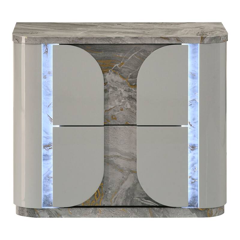 Furniture of America Sherri Modern 3-Piece Light Grey Solid Wood Kids Platform Bedroom Set with LED