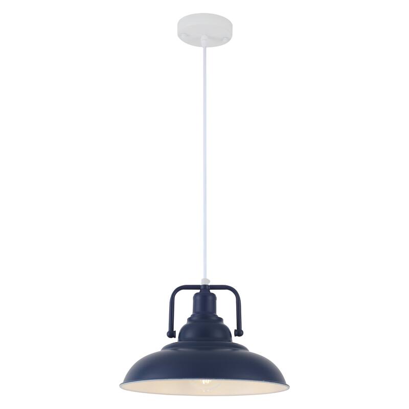 1-Light Rustic Hanging Kitchen Pendant Light Island Ceiling Light with Metal Shade for Dining Room