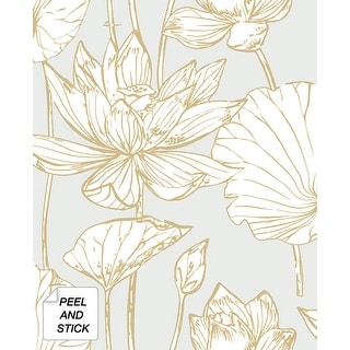 NextWall Lotus Floral Peel and Stick Wallpaper - Bed Bath & Beyond ...