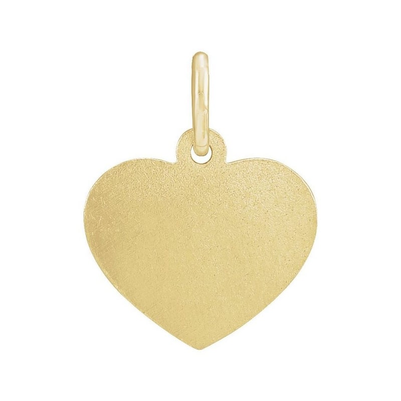 Curata 14k Yellow Gold Small Cupid Angel Heart Necklace,16" 7x8mm