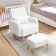 preview thumbnail 4 of 46, HOMYKA 27.95” Rocking Chair, Teddy Velvet Fabric with Pillow and Ottoman