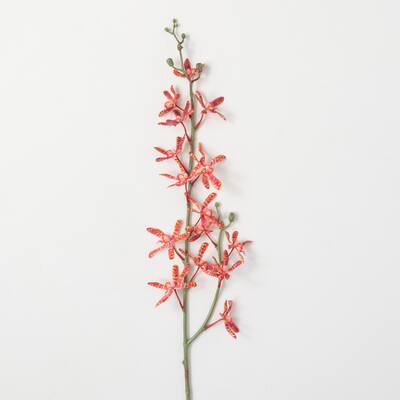 Sullivans Artificial Coral Spider Orchid Stem 32"H Orange - 6"L x 1"W x 32"H