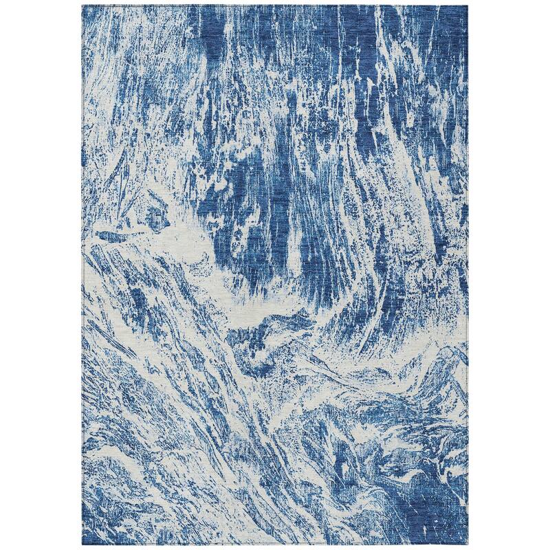 Machine Washable Indoor/ Outdoor Modern Abstract Chantille Rug