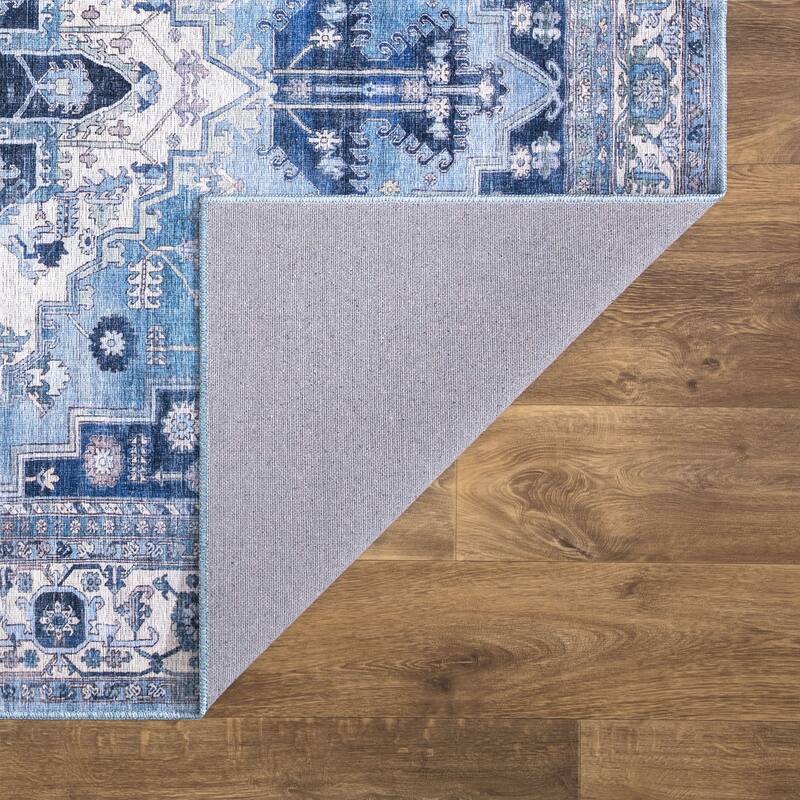 Abani Rugs Molana MOL130A Traditional Blue Medallion Area Rug