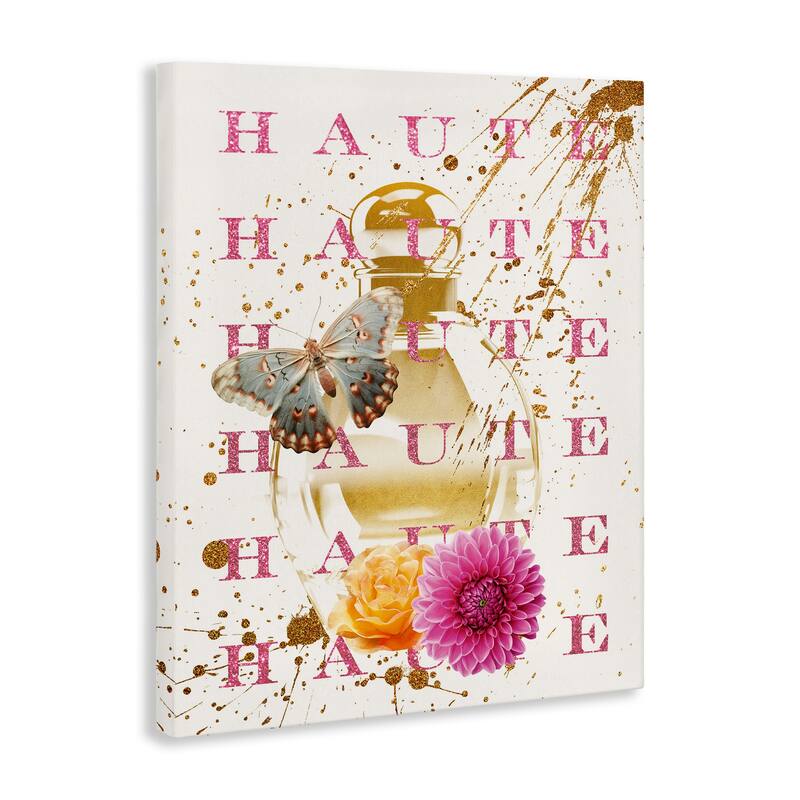 Stupell Haute Perfume & Gold Splatter Canvas Wall Art Design By Susan Arnot