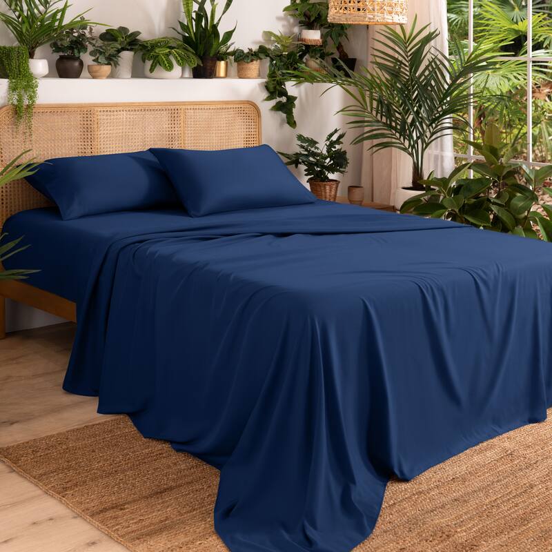 Ivy Union Microfiber Sheet Set - Deep Pocket - Twin XL - Dark Blue