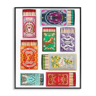 Stupell Iconic Fashion Brands Matchboxes Framed Giclee Art Design By ...