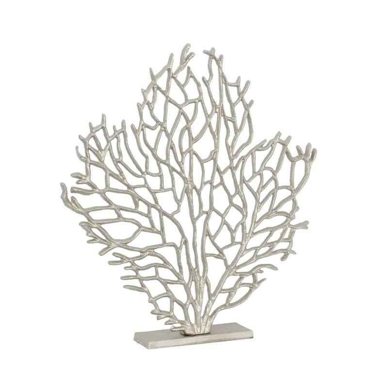 Silver Aluminum Metal Coral Decorative Sculpture