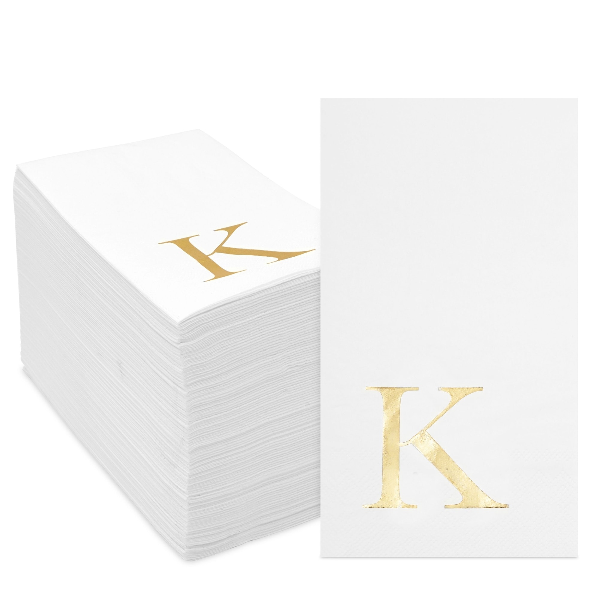 Gold Foil Initial Letter K White Monogram Paper Napkins 4 x 8 In 100 Pack On Sale Bed Bath Beyond 36194896