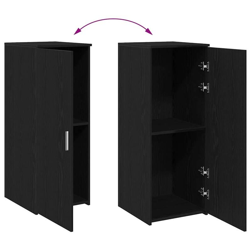 vidaXL Storage Cabinet Black Engineered wood Compact Storage Cabinet - 17.7 x 15.7 x 40.7 in