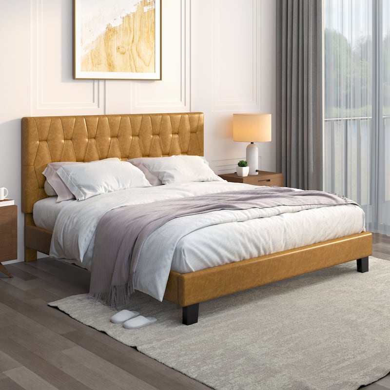 Corvus Somme Tufted Upholstered Platform Bed