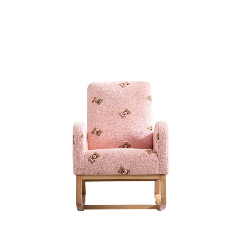 Mid Century Accent Rocker Armchair With Side Pocket