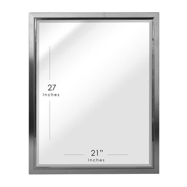 Head West Classic Brush Nickel Chrome Wall Mirror Brushed Nickel Brushed Nickel 24 X 30