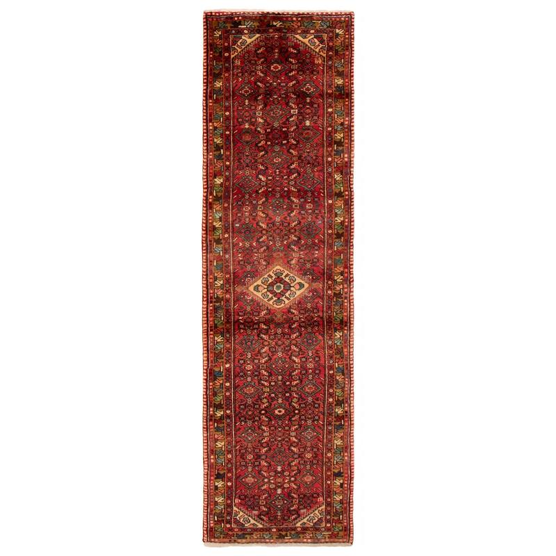 ECARPETGALLERY Hand-knotted Andelz Red Wool Rug - 2'11 x 10'1 - Red - 2'11 x 10'1
