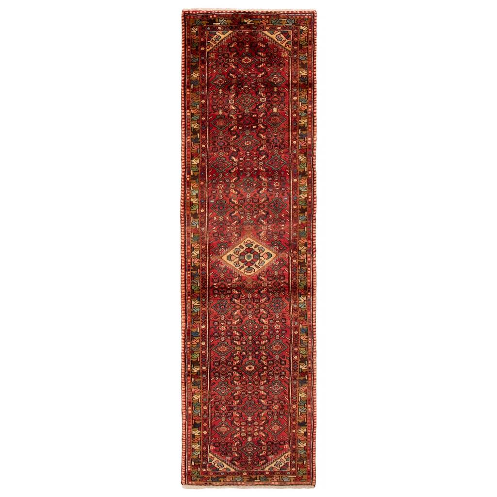 ECARPETGALLERY Hand-knotted Andelz Red Wool Rug - 2'11 x 10'1