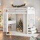 preview thumbnail 2 of 16, Twin Size Loft Bed With Large Shelves,Writing Desk and LED Light for Home