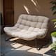 Option Beige cushion, Brown rattan, Black frame