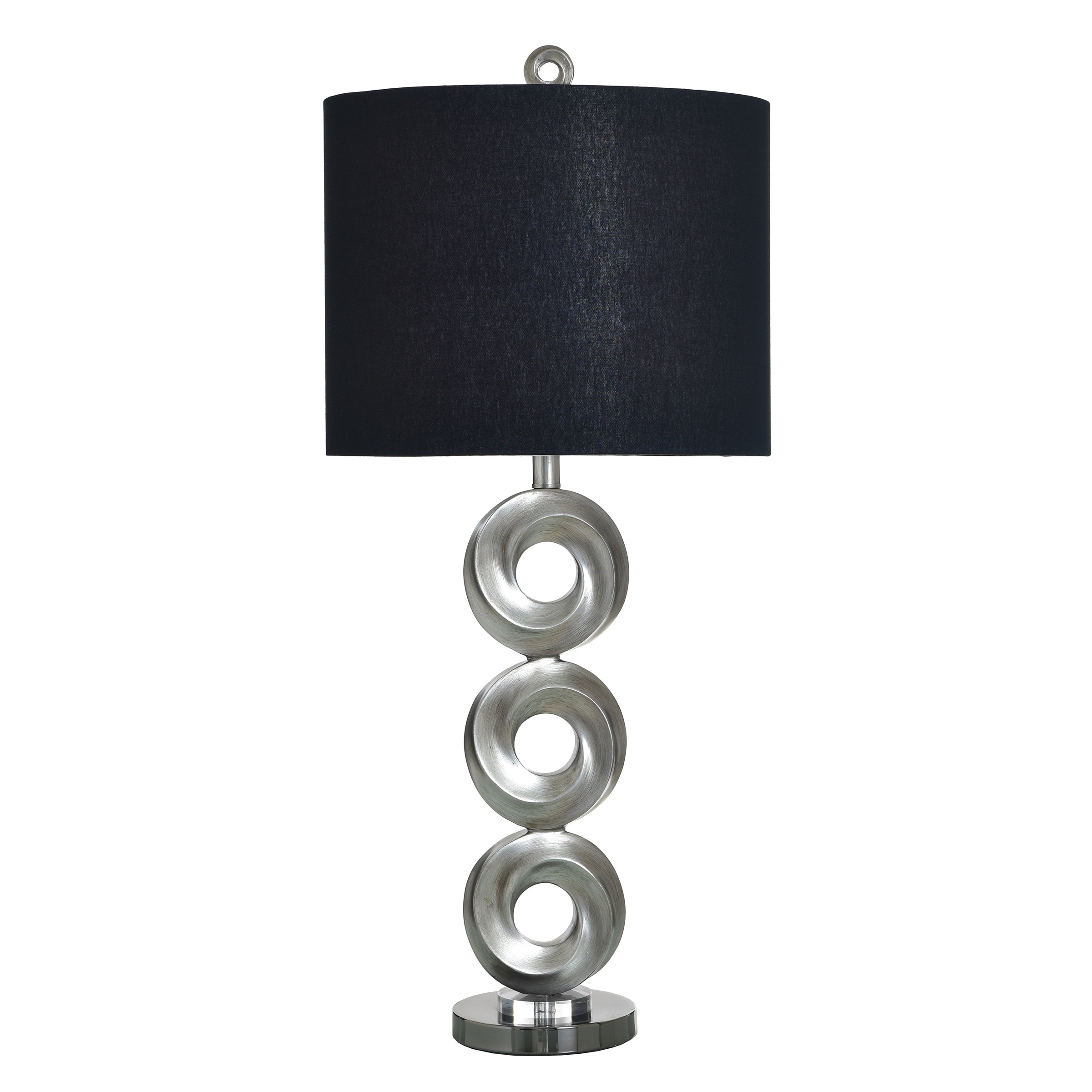 StyleCraft Poly Table Lamp - Infinite Silver - Black Shade
