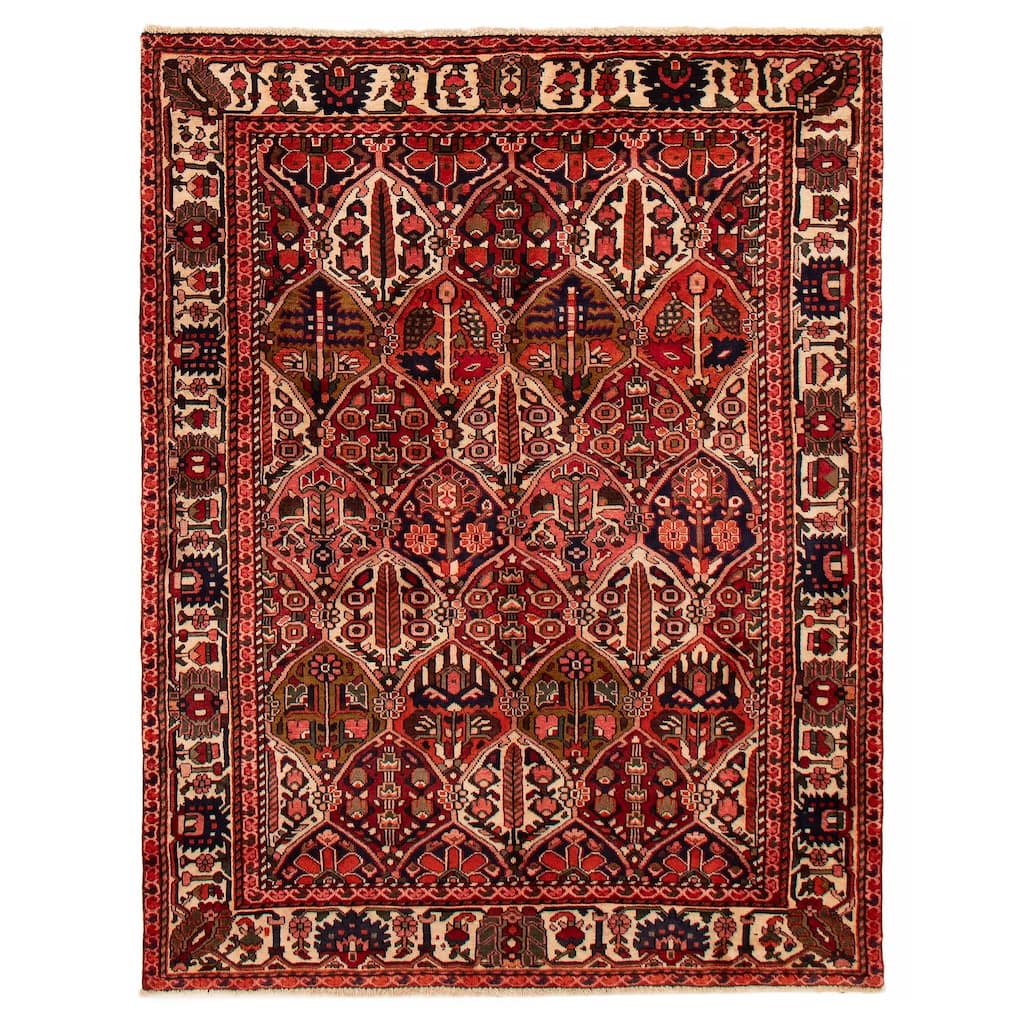 ECARPETGALLERY Hand-knotted Kayseri Red Wool Rug - 5'5 x 6'11