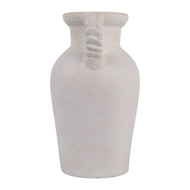 Decorative Textured Amphora Table Vase with Twisted Handles