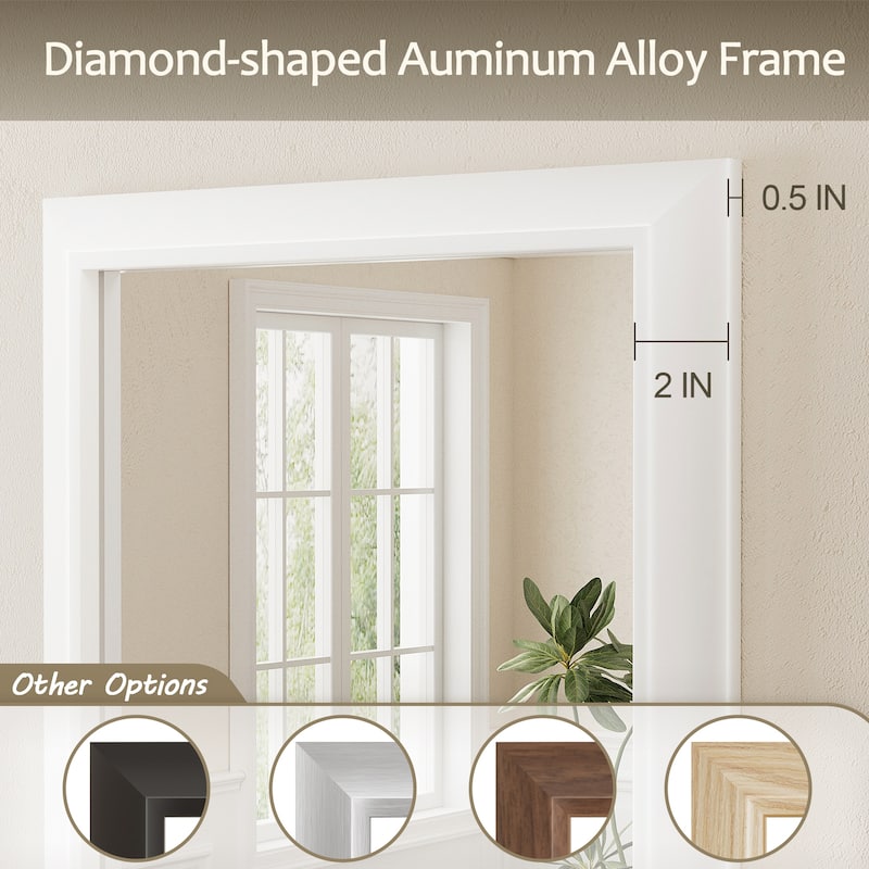 Beveled Metal Rectangle Framed Bathroom Vanity Tempered Glass Mirrors