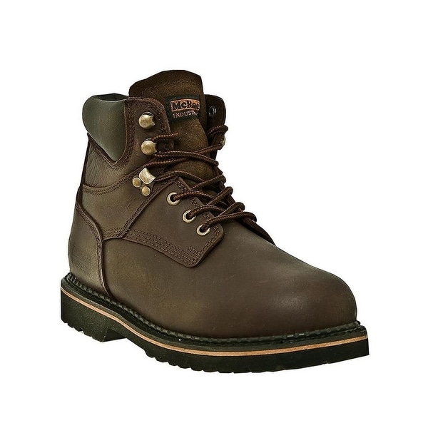 McRae Industrial Work Boots Mens Leather Lacer Dark Brown