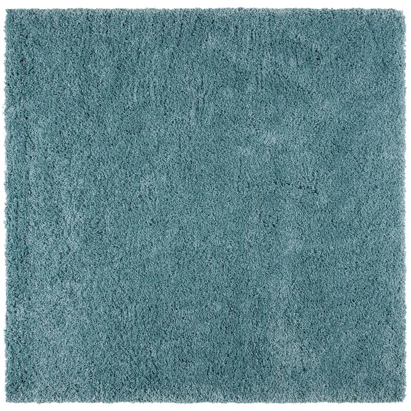 SAFAVIEH California Shag Izat 2-inch Thick Area Rug - 6'7" x 6'7" Square - Light Blue