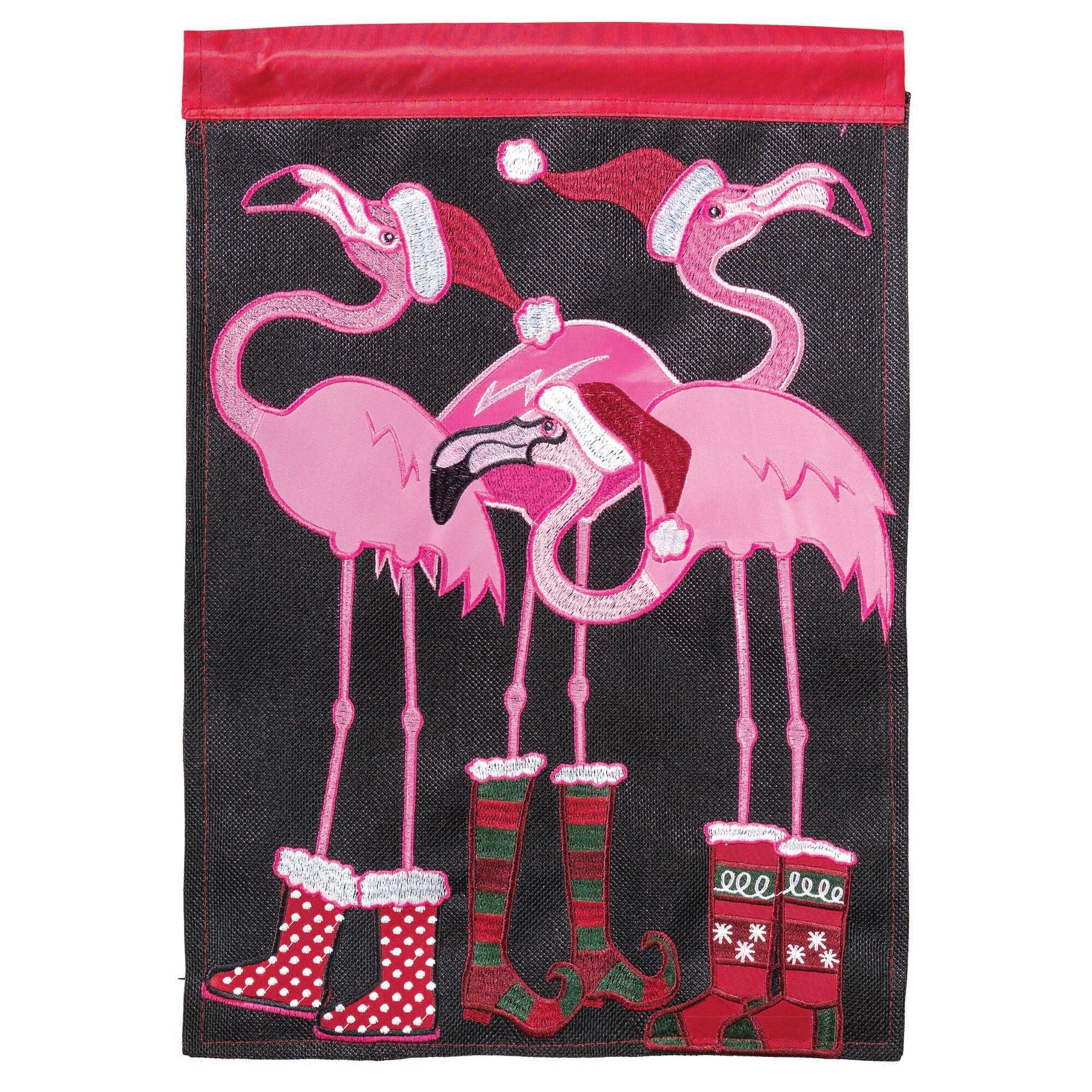 Shop Red And Pink Double Sided Flamingo Christmas Burlap Garden