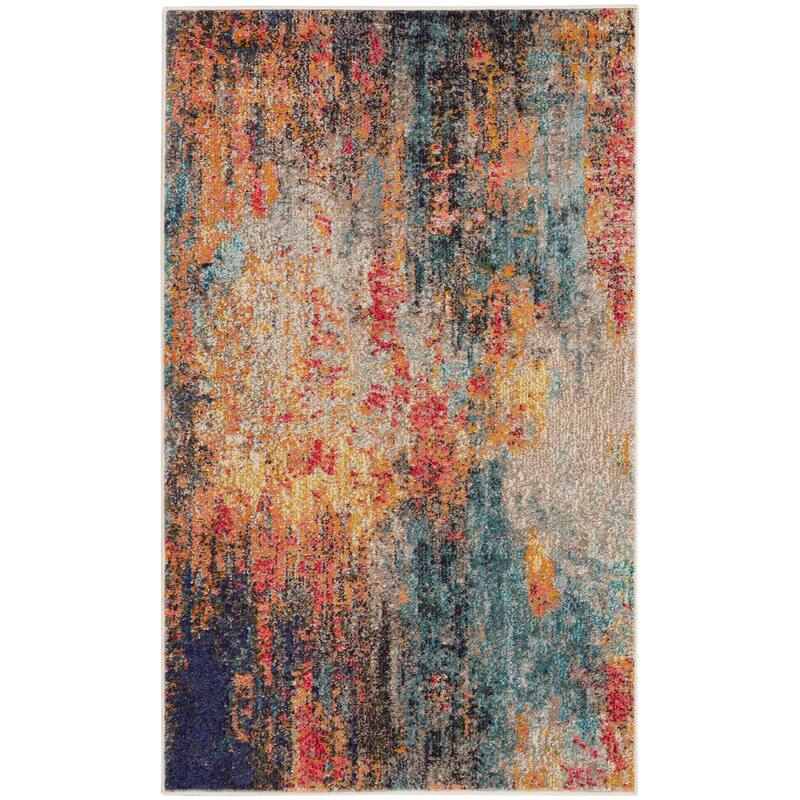 Nourison Celestial Multicolor Abstract Modern Boho Area Rug