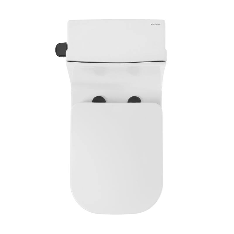 Bastille One-Piece Square Toilet Side Flush, Black Hardware 1.28 Gpf - 26.05" x 14" 29.25"